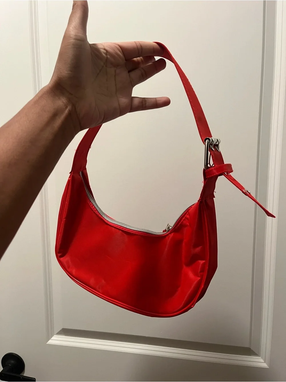 Red Shoulder Bag - Sleek Everyday Hobo